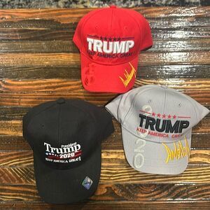 Lot of 3 Trump 2020 Hats OS NEW
